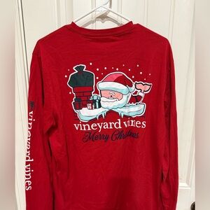 Vineyard Vines Classic Red Tee - long sleeve with pocket, worn once !